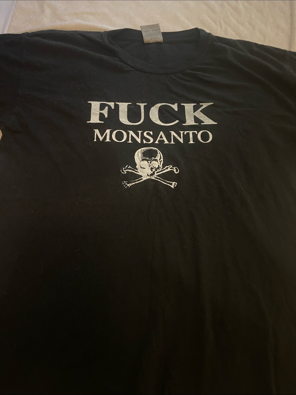Black Graphic Protest Tee - Monsanto' men’s LG and XL
